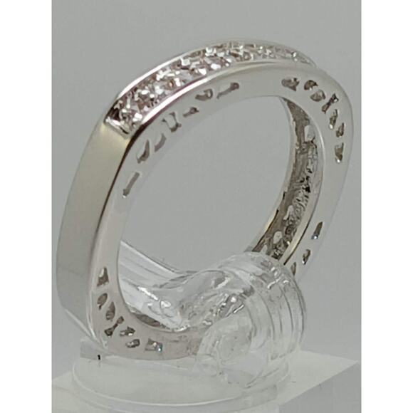 Unique Vintage White Gold GP Round Cut Sim Diamond CZ Stack Wedding Ring Size 8 - Picture 3 of 10